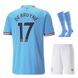 Maillot Kit Enfant Manchester City Domicile 2022 2023 De Bruyne (1)